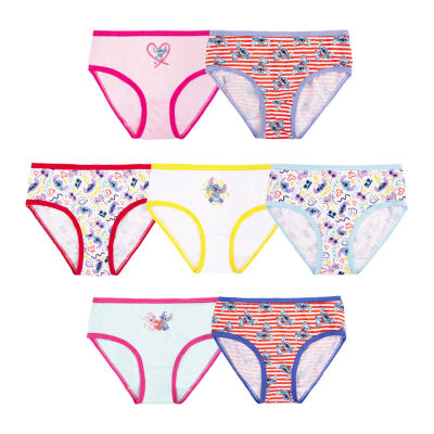 Little & Big Girls Stitch 7 Pack Brief Panty