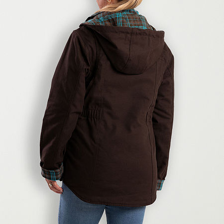 Berne Softstone Quilted Barn Womens Hooded Plus Tall Midweight Work Jacket, X-large Tall, Brown