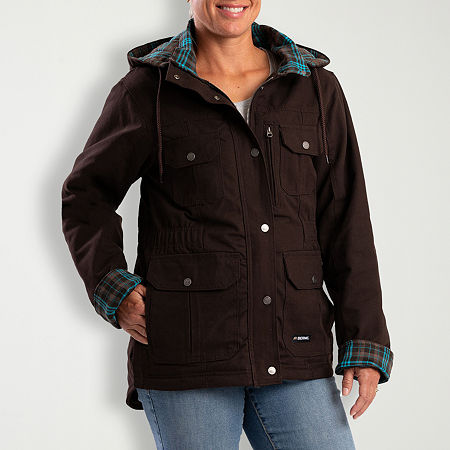 Berne Softstone Quilted Barn Womens Hooded Plus Tall Midweight Work Jacket, X-large Tall, Brown