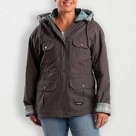 Berne Softstone Quilted Barn Womens Hooded Plus Tall Midweight Work Jacket, X-large Tall, Gray