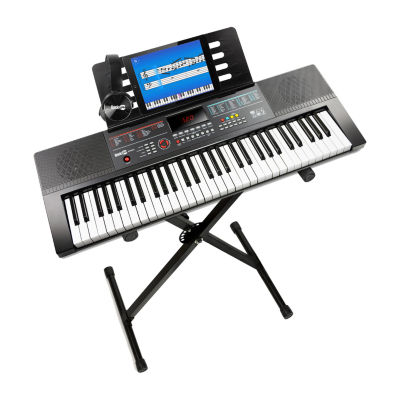 Rockjam 61 Key Electronic LED 4-pc. Keyboard, Color: Black - JCPenney