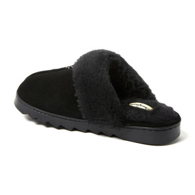 Dearfoams Helena Genuine Suede With Prayer Womens Slip-On Slippers