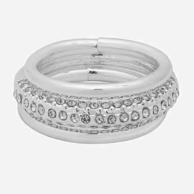 Bijoux Bar Silver Tone 3-pc. Glass Round Ring Sets