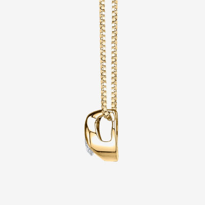 Womens 1/8 CT. Natural White Diamond 14K Gold Round Pendant Necklace