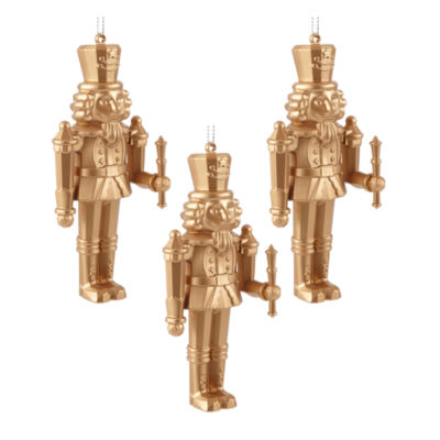 North Pole Trading Co. Gold Nutcrackers Set 3-pc. Christmas Ornament