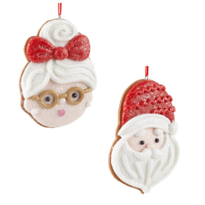 North Pole Trading Co. Cookie Santa And Mrs Claus Set 2-pc. Christmas Ornament