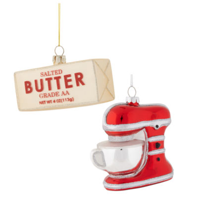 North Pole Trading Co. Butter And Mixer Set 2-pc. Christmas Ornament