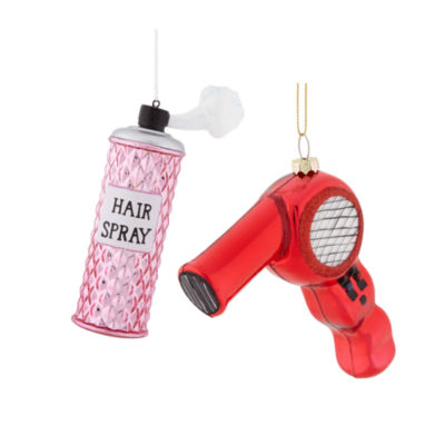 North Pole Trading Co. Hair Spray And Blow Dryer Set 2-pc. Christmas Ornament