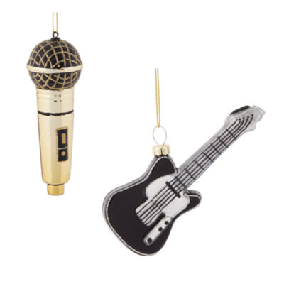 North Pole Trading Co. Guitar And Microphone Set 2-pc. Christmas Ornament