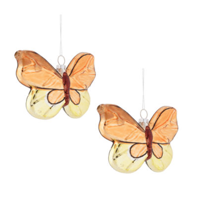 North Pole Trading Co. Butterfly Set 2-pc. Christmas Ornament