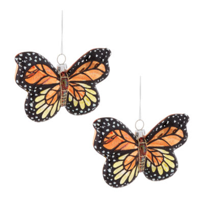 North Pole Trading Co. Butterfly Set 2-pc. Christmas Ornament