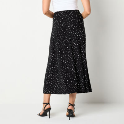 Black Label by Evan-Picone Knit Womens Mid Rise Maxi Skirt