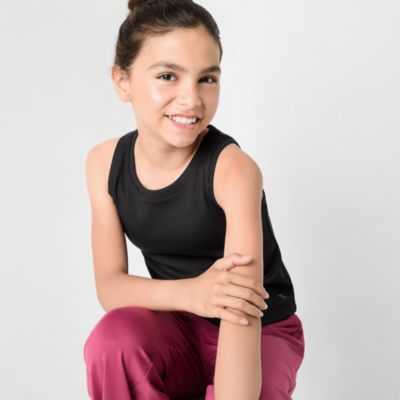 Xersion Little & Big Girls Ribbed Round Neck Tank Top