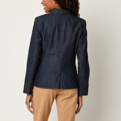 Liz Claiborne Blazer Midweight Denim Work Jacket Dulles Town Center