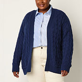 Jcpenney plus size cardigans best sale