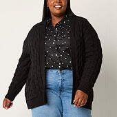 Plus Size Black Sweaters Cardigans for Women JCPenney