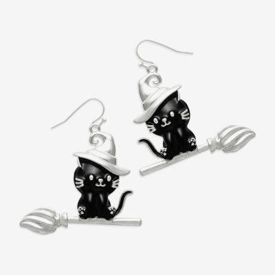 Mixit Halloween Cat Womens Drop Earrings