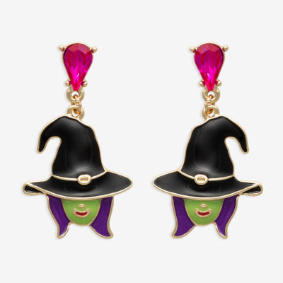 Mixit Halloween Witch Womens Drop Earrings