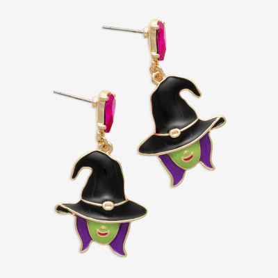 Mixit Halloween Witch Womens Drop Earrings