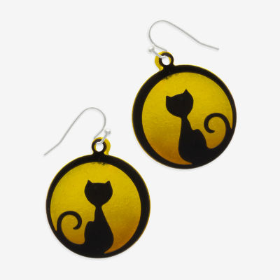Mixit Halloween Cat Womens Drop Earrings