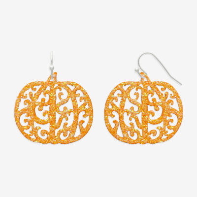 Mixit Halloween Pumpkin Womens Drop Earrings