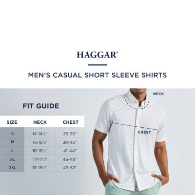 Haggar Performance Mens Short Sleeve Slim Fit Button-Down Shirt