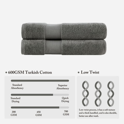 Madison Park Signature Turkish 100% Cotton 2-pc. Quick Dry Bath Towel