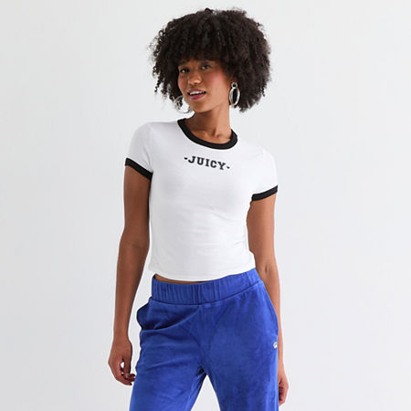 Juicy By Juicy Couture Womens Juniors T-Shirt, Small, White