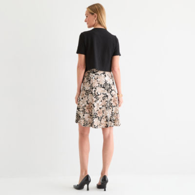 Perceptions Womens Floral Jacket Dress