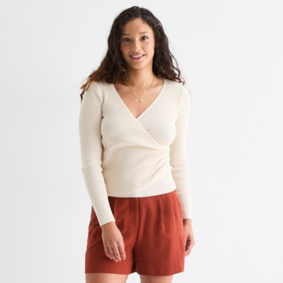by&by Juniors Womens V Neck Blouse