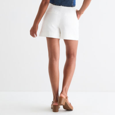 by&by Womens Mid Rise Pleated Short Juniors