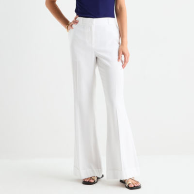 Worthington Womens Regular Fit Wide Leg Trouser