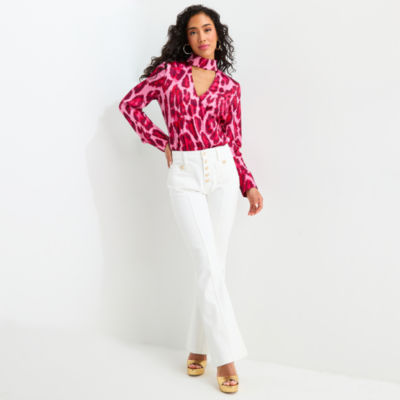 Bold Elements Womens Mock Neck Long Sleeve Wrap Shirt