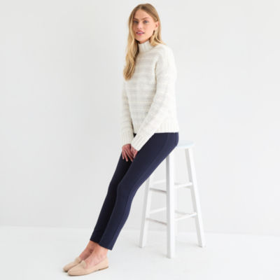 St. John's Bay Womens Mock Neck Long Sleeve Pullover Sweater