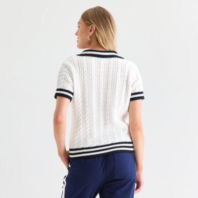 St. John's Bay Womens Short Sleeve Pullover Polo Sweater
