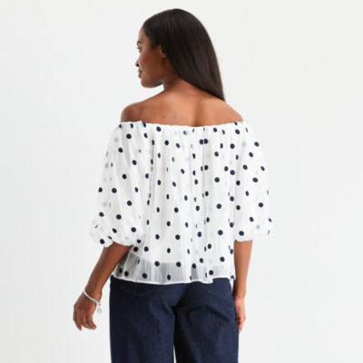 Worthington Womens Long Sleeve Blouse