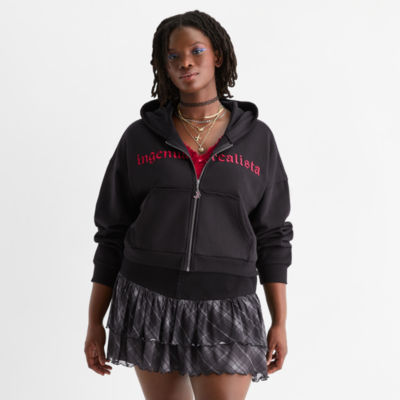Joaquina for JCPenney Womens Long Sleeve Juniors Plus Hoodie