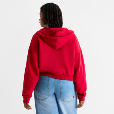 Joaquina for JCPenney Womens Long Sleeve Juniors Plus Hoodie