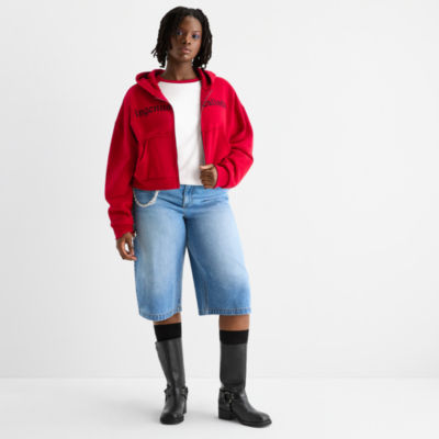 Joaquina for JCPenney Womens Long Sleeve Juniors Plus Hoodie