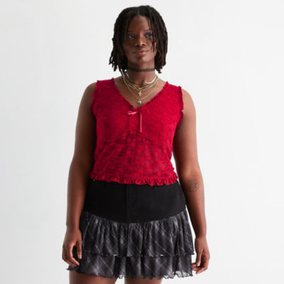 Joaquina for JCPenney Womens-Juniors Plus V Neck Tank Top