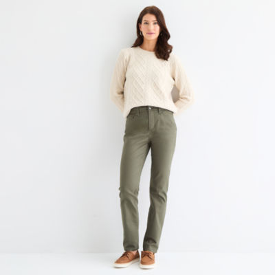 St. John's Bay Womens Mid Rise Straight Leg Jean