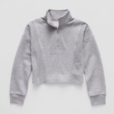 Xersion Fleece Little & Big Kid Girls Mock Neck Long Sleeve Active Quarter-Zip Pullover