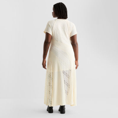 Joaquina for JCPenney Womens Juniors Plus Short Sleeve Maxi Dress