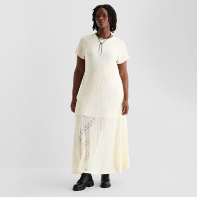 Joaquina for JCPenney Womens Juniors Plus Short Sleeve Maxi Dress