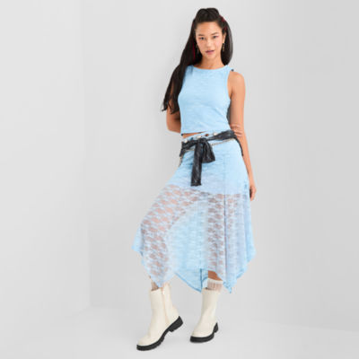 Joaquina for JCPenney Womens Juniors Low Rise Long Flared Skirt