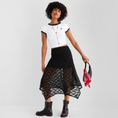 Joaquina for JCPenney Womens Juniors Low Rise Long Flared Skirt