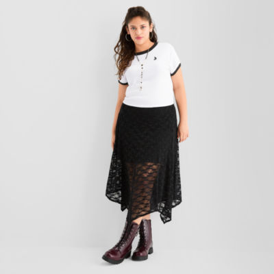 Joaquina for JCPenney Womens Juniors Plus Low Rise Long Flared Skirt