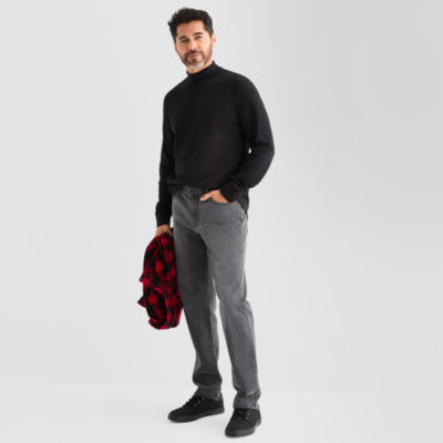 St. John's Bay Interlock Mens Long Sleeve Mock Neck Top