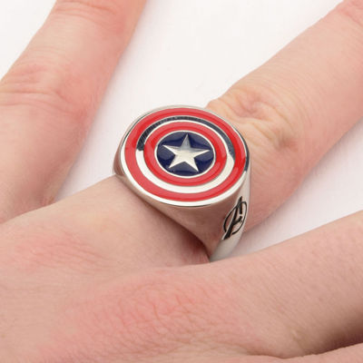 Marvel Captain America Shield Mens Stainless Steel Ring