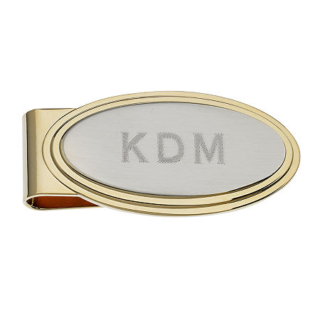 Personalized Stepped Two-Tone Money Clip, One Size, Multiple Colors